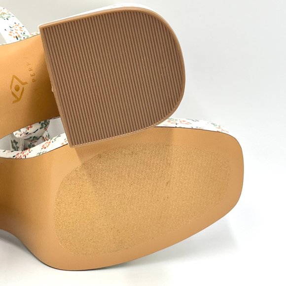 Katy Perry Size 9 The Meadow White Pink Floral Chunky Block Heel Sandals Shoes - Picture 11 of 15